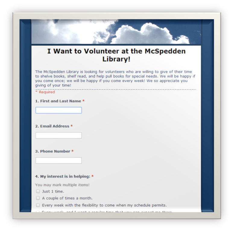 Volunteer Form Image