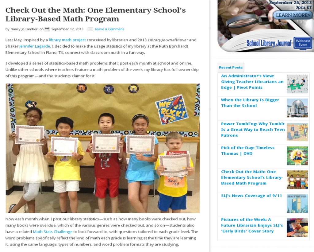 SLJ Math Stats Challenge Article